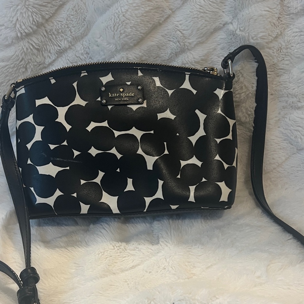 Kate Spade Black and White Polka Dot Crossbody Bag